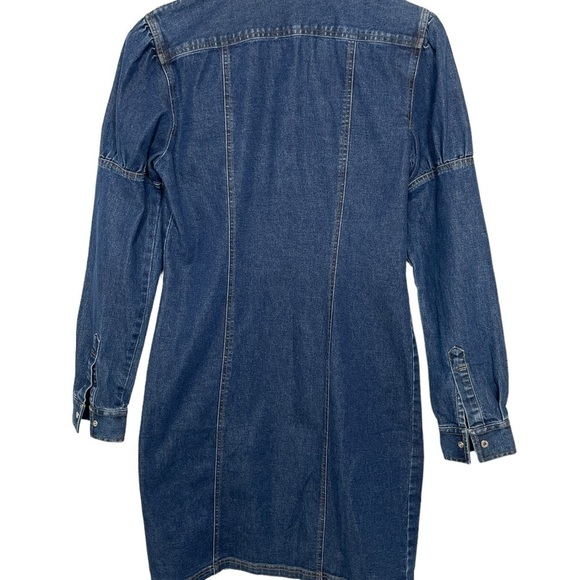 Vintage Ralph Ralph Lauren Blue Label Denim Dress Puff Shoulders Front Snaps 4 - Picture 12 of 16